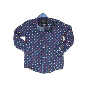 Elie Ballen Boys Blue | Multi | Polka dots Button Down Long Sleeve size: 2T